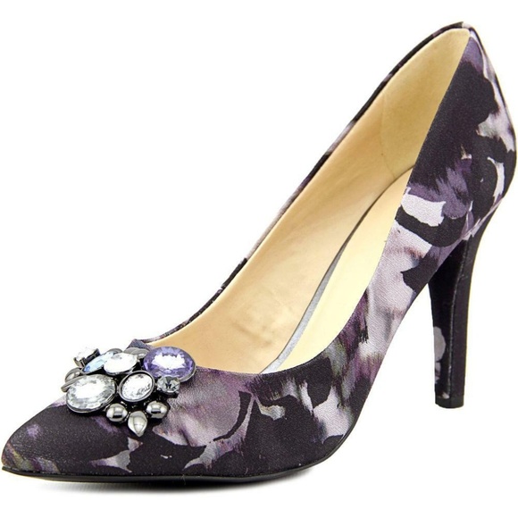 Nine West Gazebo 2 Purple Canvas Stiletto Pumps - Picture 1 of 7